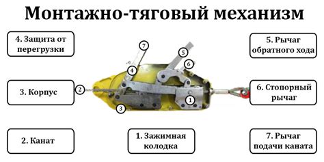 Важные элементы и составляющие рычажной лебедки