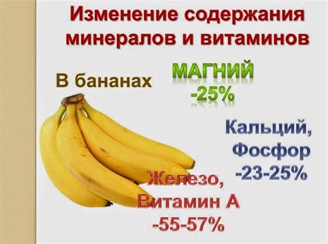 Витамины и минералы в бананах