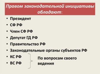 Граждане РФ имеют ли право на законодательную инициативу