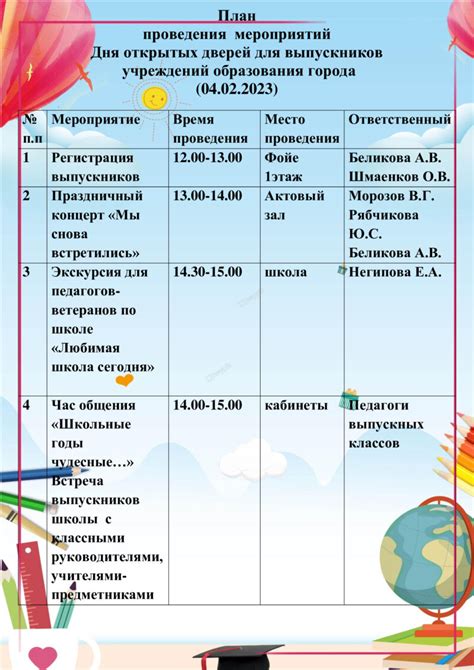 Дата и время проведения дня открытых дверей