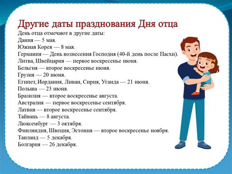 Даты празднования Дня папы