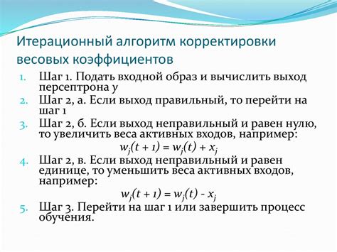 Какое время требуется на завершение работы алгоритма обучения персептрона?