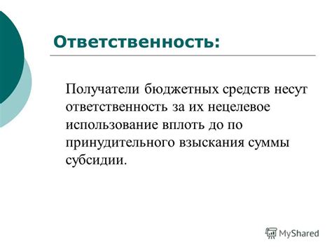 Какую ответственность несут получатели бюджетных средств?