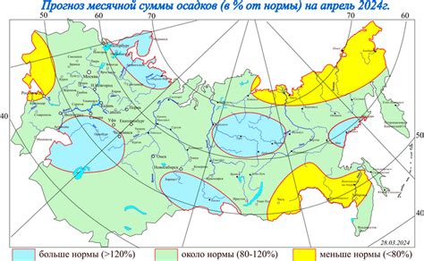 Ожидаемое количество осадков в период потепления в Московской области