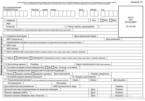 Онлайн-заявка на получение паспорта
