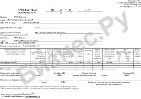 Основание для выписки дополнительной счет-фактуры