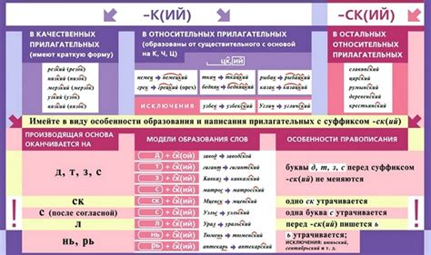 Основные правила использования "с" и "ск"