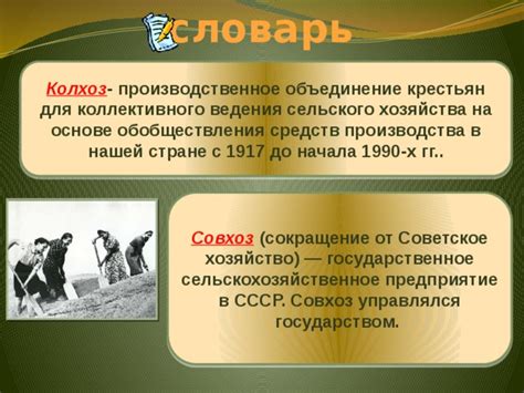 Первые эксперименты с организацией коллективного сельского хозяйства