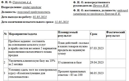 Первый приближенный срок окончания работ в фф