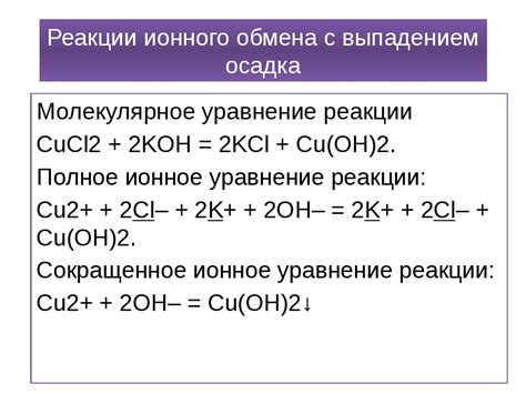 Процессы ионного обмена в химических реакциях