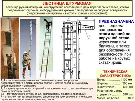 Процесс испытания ручных пожарных лестниц