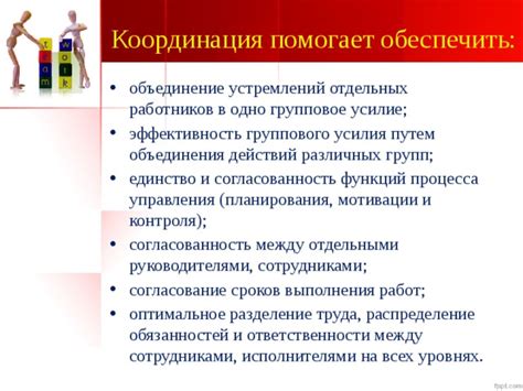 Разделение ответственности и координация действий