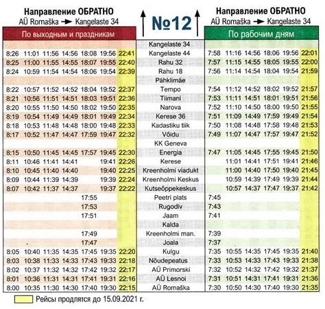 Расписание автобуса №21 на остановке: время движения и ожидание