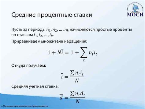 Расчеты и процентные ставки