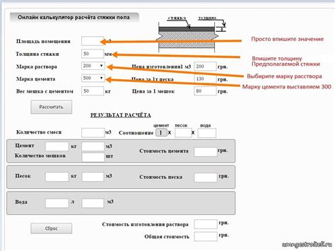 Расчет необходимой толщины стяжки