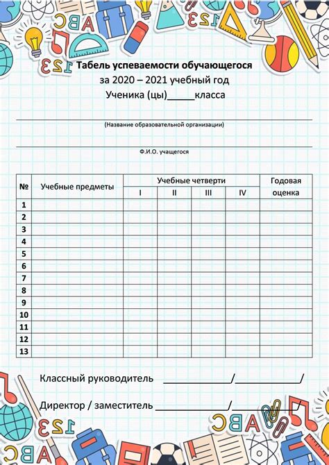 Формирование окончательной успеваемости